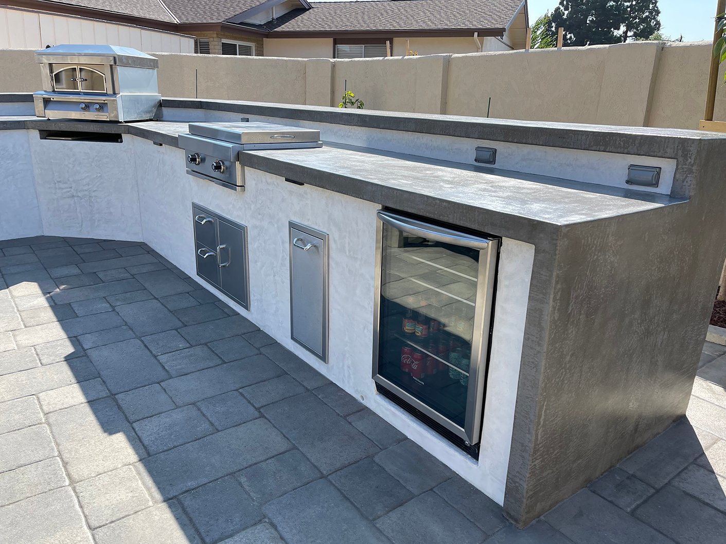 Outdoor kitchen BBQ island build