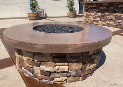 Fire pit and gas grill backyard
