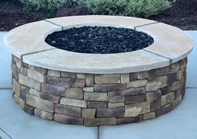 Gas fire pit backyard