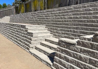 Paver stairs and retaining wall
