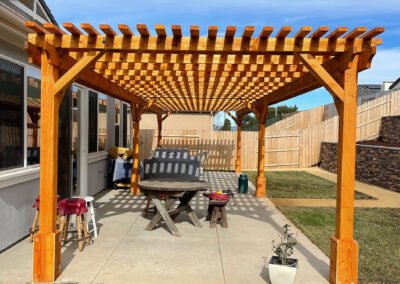 Pergola build over patio