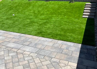 Turf, sod and pavers backyard