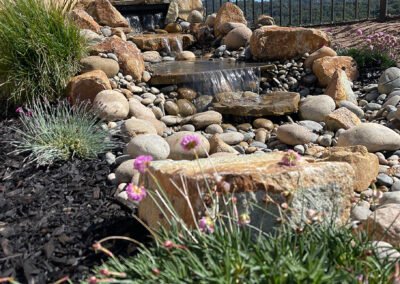 Custom backyard waterfall feature